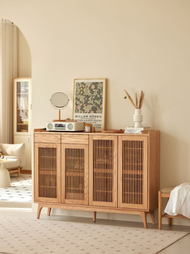 Bergen Slatted-Door Shoe Storage Cabinet