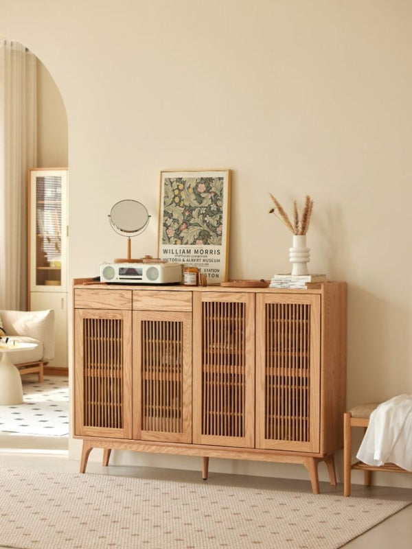 Bergen Slatted-Door Shoe Storage Cabinet