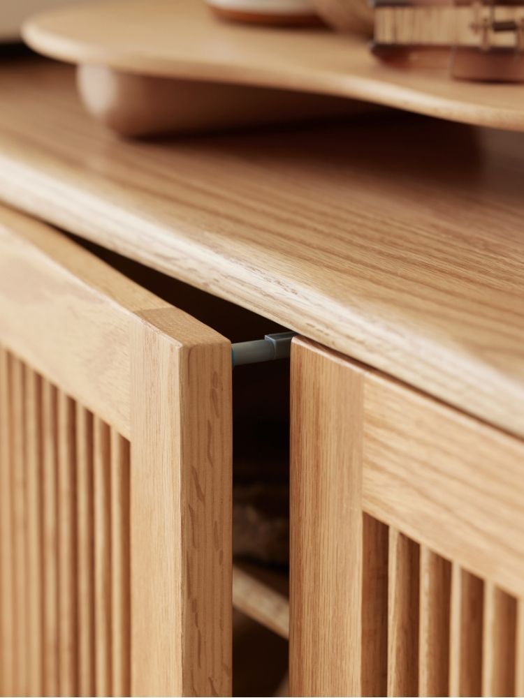 Bergen Slatted-Door Shoe Storage Cabinet