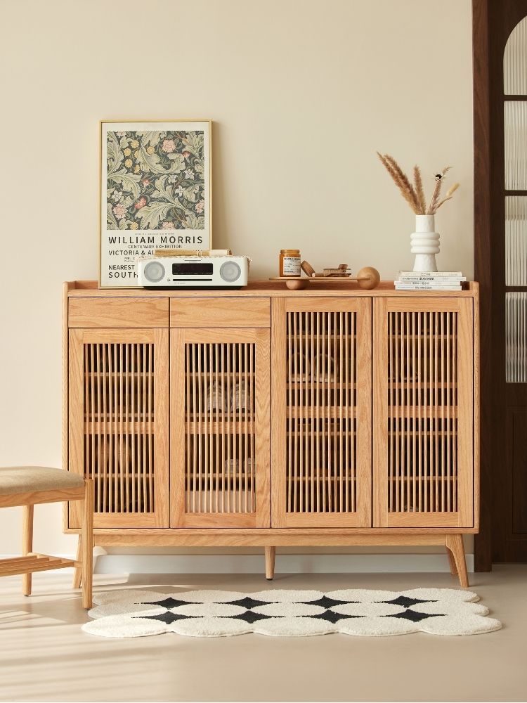 Bergen Slatted-Door Shoe Storage Cabinet