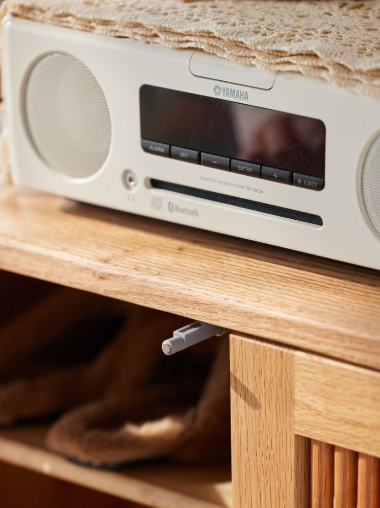 Bergen Slatted-Door Shoe Storage Cabinet