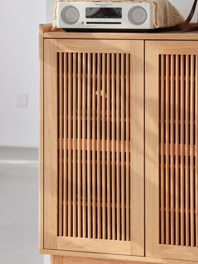 Bergen Slatted-Door Shoe Storage Cabinet