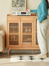 Bergen Slatted-Door Shoe Storage Cabinet