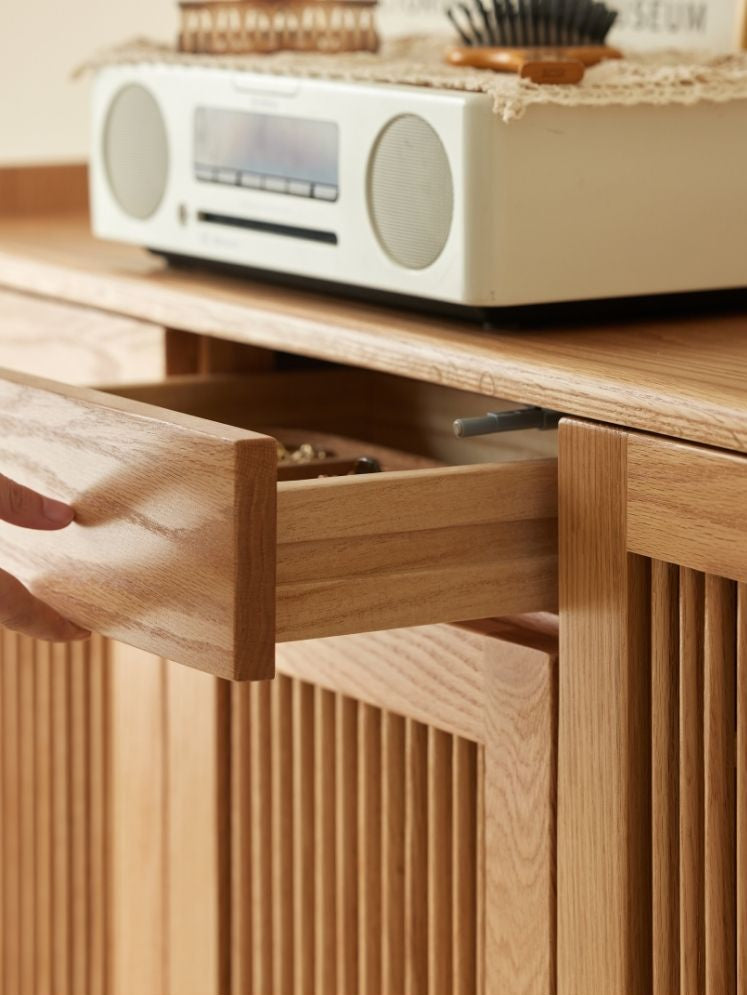 Bergen Slatted-Door Shoe Storage Cabinet