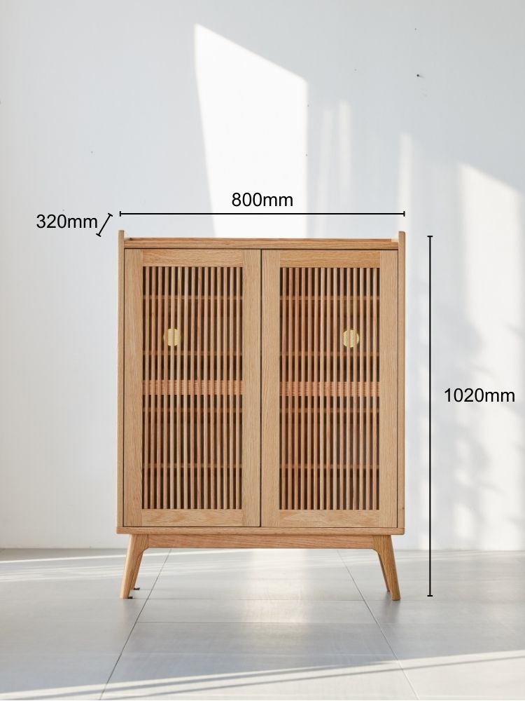 Bergen Slatted-Door Shoe Storage Cabinet