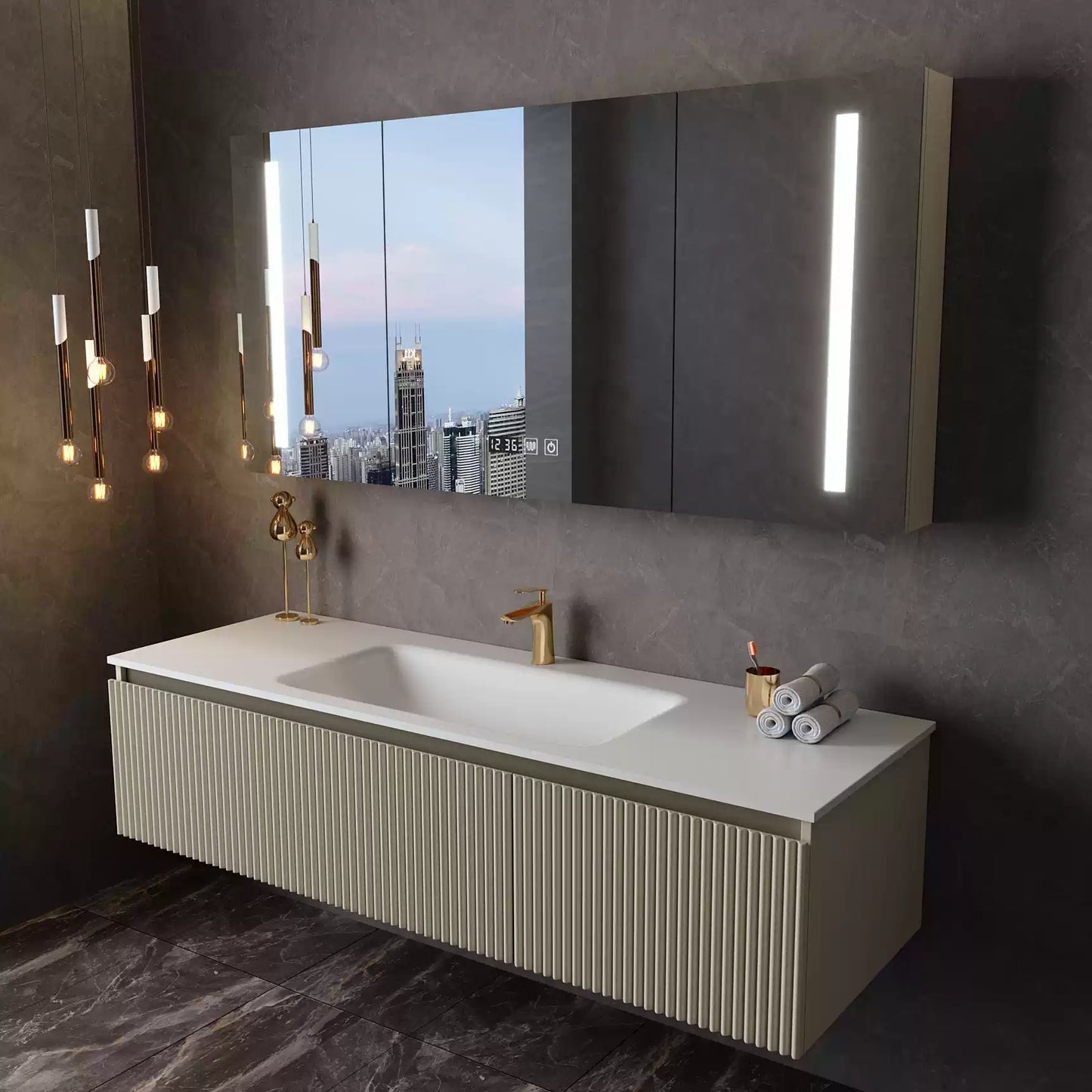 Aura 3D Smart Vanity System | 5 Custom Sizes with Intelligent LED Mirror